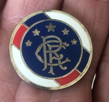 RARE RANGERS ROUND STRIPED CREST ENAMEL PIN BADGE