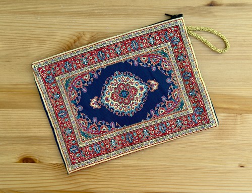 Floral clutch tapestry - floral, kilim
