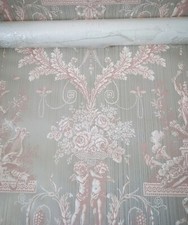 X2 1940s Vintage SANDERSON Wallpaper Rolls 1950s Floral Cherubs Renaissance Pink