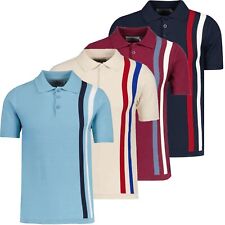 NEW MADCAP ENGLAND MOD RETRO 60s 70s MENS RACING STRIPE KNITTED POLO Beck MC1037