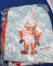 Santa Claus Inflatable Costume Xmas Blow Up Suit Game Fat Cosplay Fancy Dress