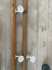 Large And Small Wooden Banister Rails With Fittings.