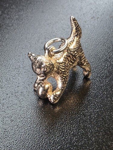 Vintage sterling silver kitten - silver,