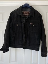 Large, Warm Marlboro Classics Men's Black Blanket Lined Moleskin Bomber Jacket