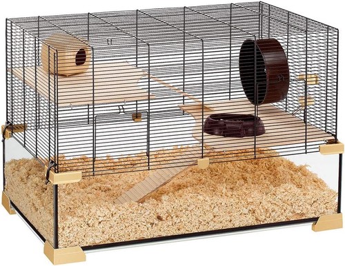 Two level rodent cage with - two-level,