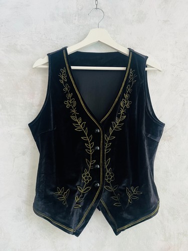 Black gold velvet velour - black,