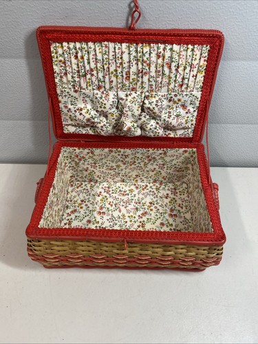 Wicker vintage sewing basket - sewing,