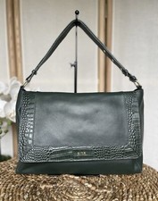 Biba green leather medium large handbag hobo bag shoulder bag