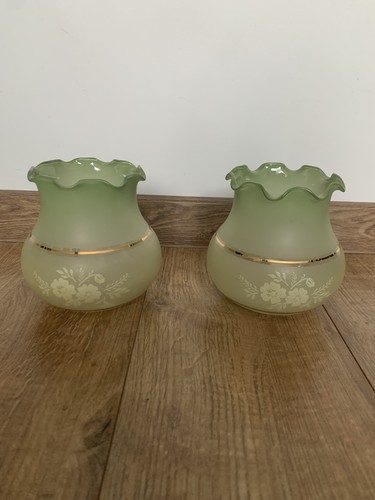 Pair vintage frosted green - of,