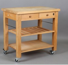 Beech Butchers Block on wheels