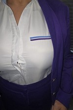 Fly Be Airlines Short Sleeve Cabin Crew Uniform Shirt Size 12