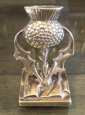 VINTAGE SCOTTISH THISTLE EMBLEM BRASS STAND 2 1/2” HIGH