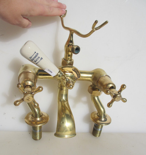 Antique brass bath mixer - bath,