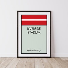 Football Stadium Monopoly Poster Wall Art Print - 50 Teams to choice from