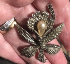 Vintage Solid Silver Marcasite