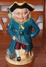 Burlington Ware Large Long John Silver Character Toby Jug w Parrot On Shoulder