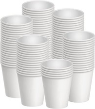 12oz Disposable Paper Coffee Cups 300 White Lids Hot/Cold Coffe Cup Leak-Proof
