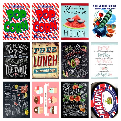 Food signs retro - food, signs,