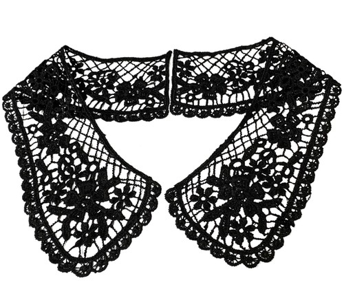Black lace collar drama - black, collar,