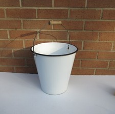 Vintage white enamel  pail