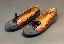 Sebago Bala Blue Shoe - Blue Suede With Brown Leather Trim - UK Small 4.5 AM/JE