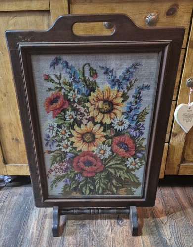 Antique fire screen flower - screen,