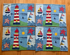 Set of 4 Applique Quilted