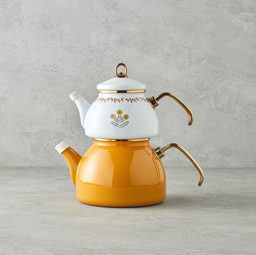 Retro mustard enamel steel - retro, on