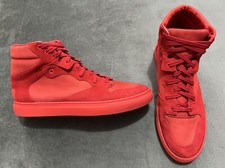 Genuine Authentic Red Balenciaga Nubuck Suede High Top Trainers UK 10 - EU 44
