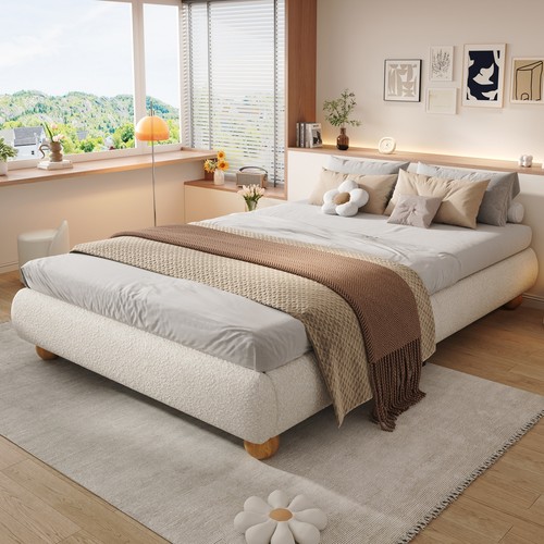 Double upholstered bed frame - upholstered,