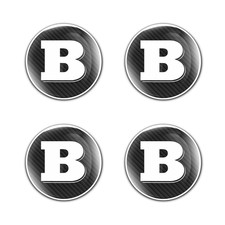 Brabus Stickers Silicon Decals Glossy 4pc Resin Rim Badge Wheel caps 15- 100mm