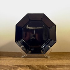 Vintage Arcroc France Octime Black Glass Serving Bowl 19.5cm Luminarc 1980s