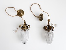 Pair Antique Brass & Cut Glass Pendant Lights – Christie’s Provenance 1900s