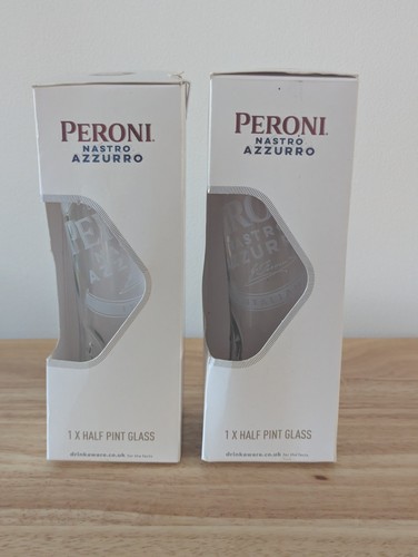 Peroni half pint - half, glasses