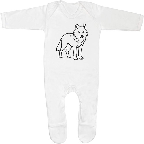 Arctic wolf outline - outline', baby