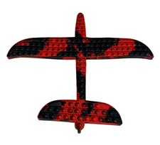 Aeroplane Fidget Pop It Toy Black Red Sensory Soft Bubble Popit Large 18"x19"
