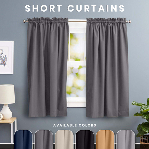 Short curtains blackout window - short,
