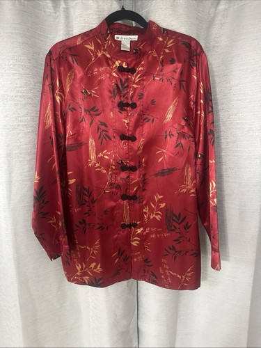 Dressbarn red silky asian - dressbarn,