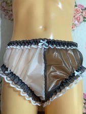 Sissy Pvc black and white  knickers/ panties