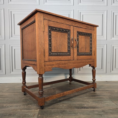Antique oak pot cupboard media - antique,