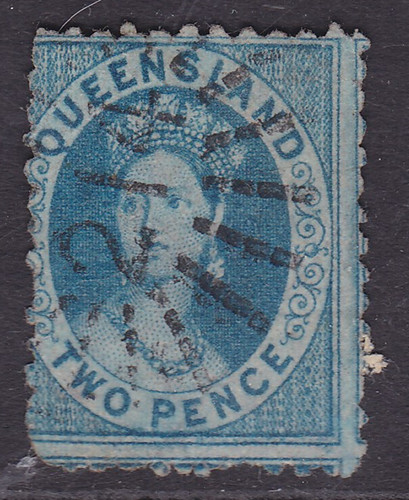 Queensland 1868 blue qv - queensland,