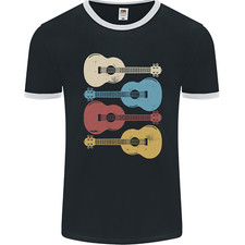 Four Ukulele Guitars Mens Ringer T-Shirt FotL