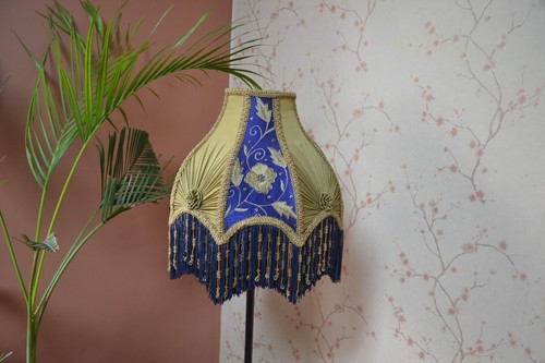 Lampshade dome blue gold hand