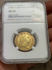 1787 Georgius III Spade Guinea United Kingdom Gold Coin