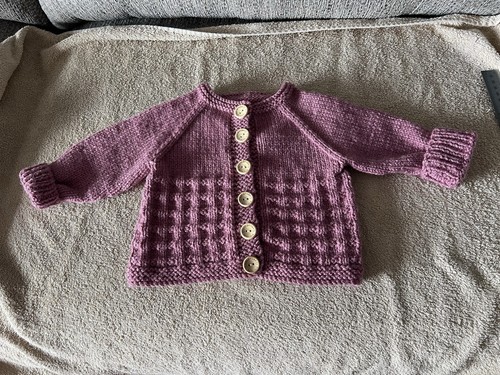 Hand knitted baby aran jacket - hand-knitted,