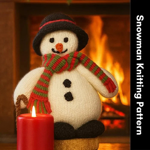 Snowman toy knitting pattern - snowman,