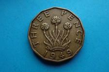 1949 Brass Threepence, Scarce