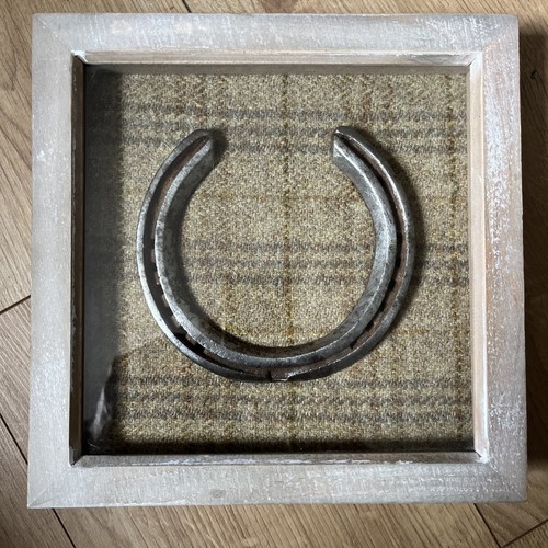 Framed real horseshoe - , on
