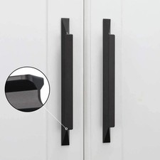 Lontan 10 Pack Black Kitchen Cabinet Handles 128mm Kitchen Door Black Cupboard