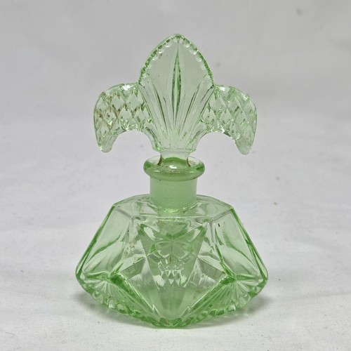 Vintage green glass perfume - green,